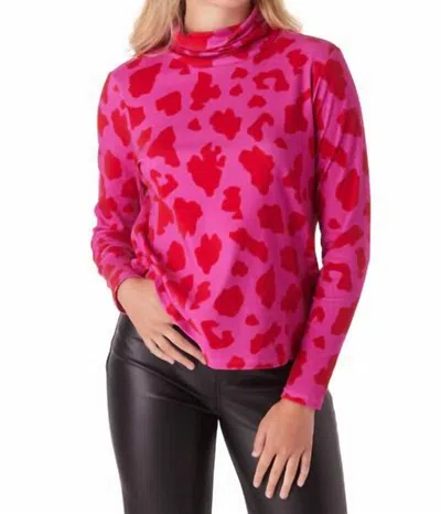 Crosby By Mollie Burch Sylvie Turtleneck In Leopard Love In Pink