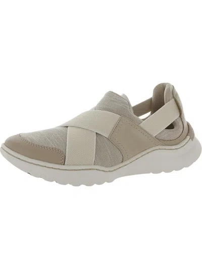 Clarks Teagan Go Womens Leather Lifestyle Casual And Fashion Sneakers In Beige