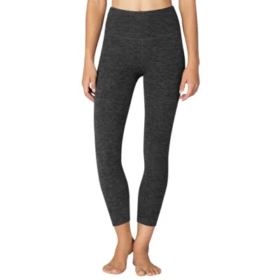 Beyond Yoga Caught In The Midi High Waisted Legging In Black-charcoal In Grey