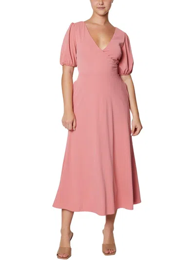 Laundry By Shelli Segal Womens Chiffon Midi Cocktail And Party Dress In Pink