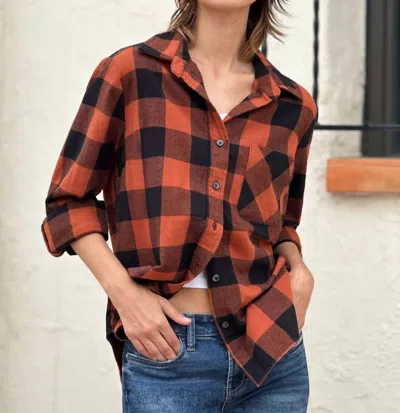 Billy T Festival Plaid Top In Brown