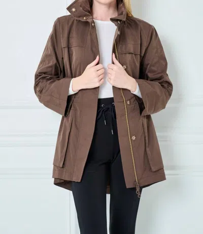 Anorak Matte Luxe Jacket In Chocolate In Brown