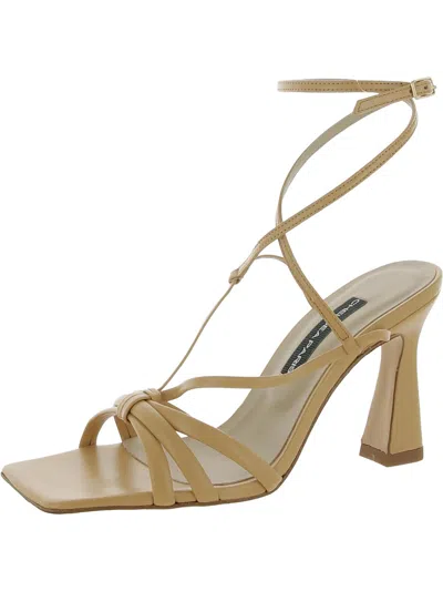 Chelsea Paris Remy Womens Leather Ankle Strap Heels In Beige