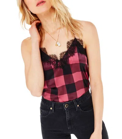 Cami Nyc Racer Charmeuse Cami Top In Crabapple Gingham In Red