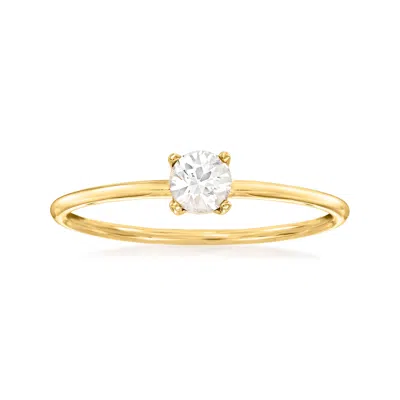 Rs Pure By Ross-simons White Sapphire Ring In 14kt Yellow Gold In Silver
