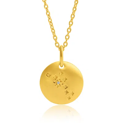 Max + Stone Vermeil Gemini Zodiac Pendant Necklace With White Sapphire Accents In Gold