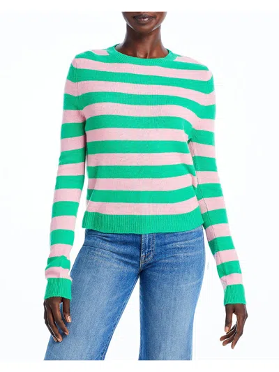 Jumper1234 Womens Cashmere Striped Pullover Sweater In Green