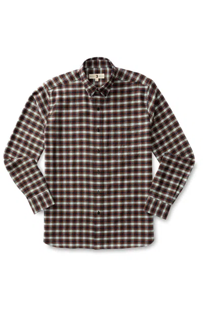Duck Head Rosemont Plaid Cotton Flannel Sport Shirt In Burnt Russet In Brown
