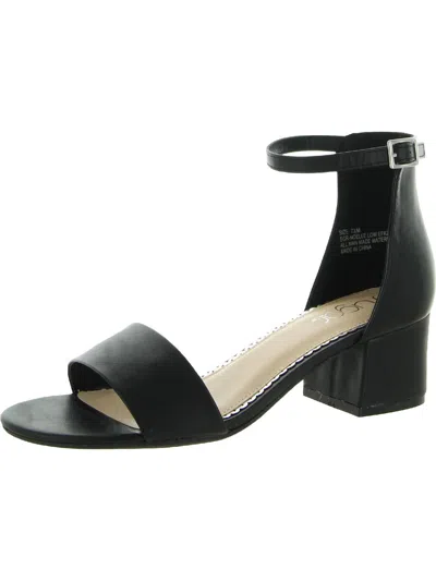 Sugar Noelle Womens Padded Insole Ankle Strap Heel Sandals In Black