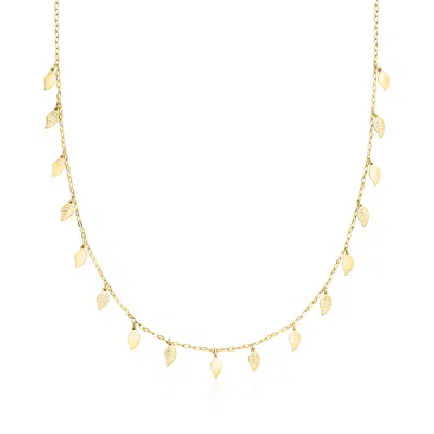 Ross-simons Italian 18kt Yellow Gold Leaf Station Necklace