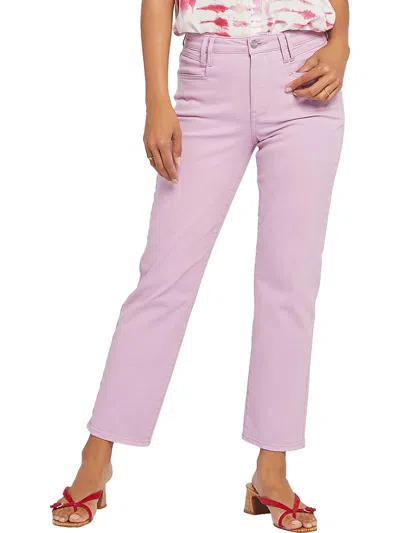 Nydj Womens Relaxed Ankle Straight Leg Jeans In Purple