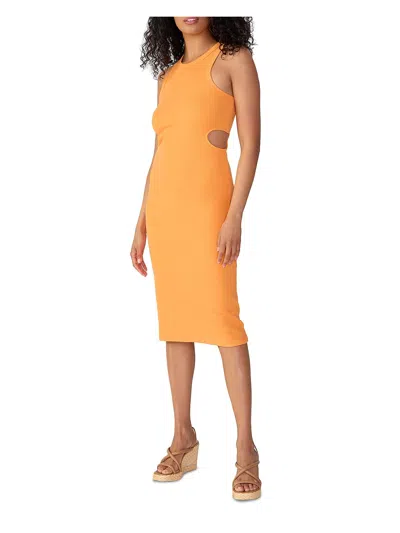 Sanctuary Womens Organic Cotton Knee-length Bodycon Dress In Orange
