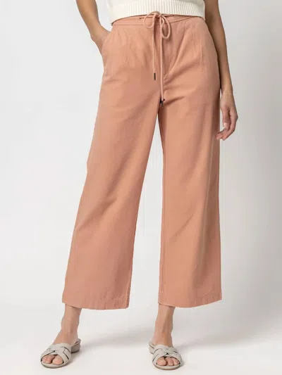 Lilla P Canva Drawstring Pant In Canyon In Pink