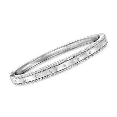 Ross-simons Diamond Studded Bangle Bracelet In Sterling Silver