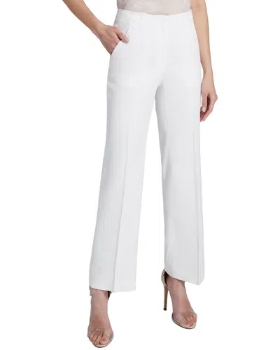 Santorelli Sona Linen-blend Cropped Pant In White