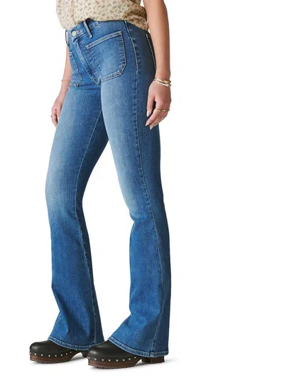 Lucky Brand Stevie Womens High-rise Stretch Flare Jeans In Blue
