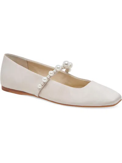 Dolce Vita Roxana Pearl Womens Shantung Square Toe Mary Janes In White