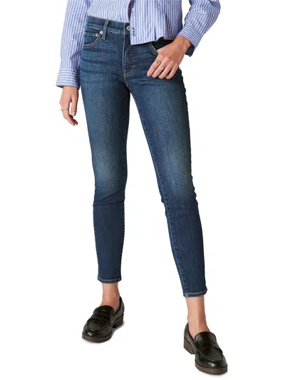 Lucky Brand Ava Womens Mid-rise Dark Wash Skinny Jeans In Blue