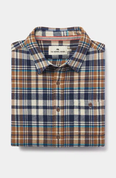 The Normal Brand The Stephen Button Up Shirt In Cedar Plaid In Blue