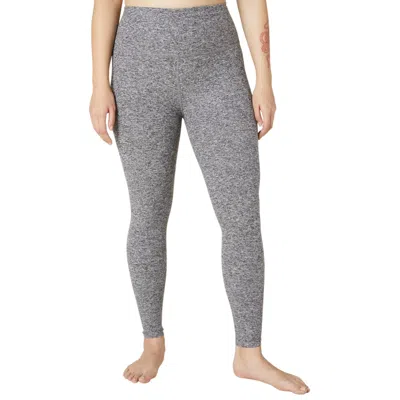 Beyond Yoga Caught In The Midi High Waisted Legging In Black-white In Grey