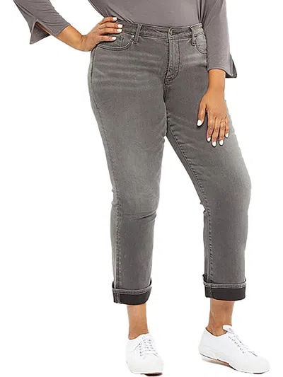 Nydj Plus Barbara Womens Ankle Slimming Bootcut Jeans In Grey