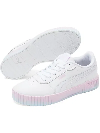 Puma Carina 2.0 Gradient Womens Leather Low-top Casual And Fashion Sneakers In White