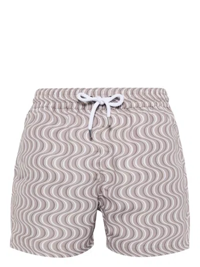 Frescobol Carioca Copa Camada-print Swim Shorts In Gray