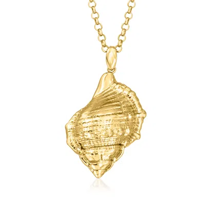 Ross-simons Italian 18kt Gold Over Sterling Conch Shell Pendant Necklace