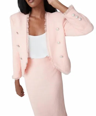Iris Setlakwe Crop Jacket With Fringe In Bright Coral In Pink