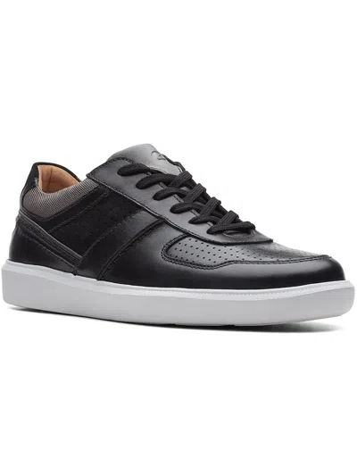 Clarks Cambro Race Mens Faux Leather Lifestyle Casual And Fashion Sneakers In Black