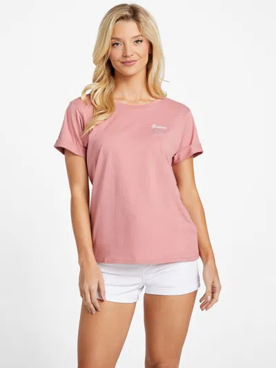 Guess Factory Eco Lyla Embroidered Tee In Pink