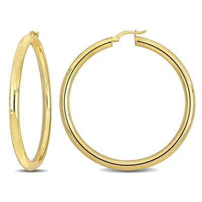 Mimi & Max 58x4mm Hoop Earrings In Yellow Plated Silver In Gold