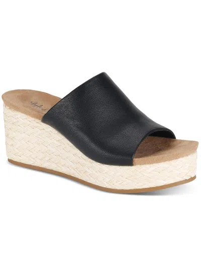 Style & Co Larissaa Womens Faux Leather Slip On Espadrilles In Black