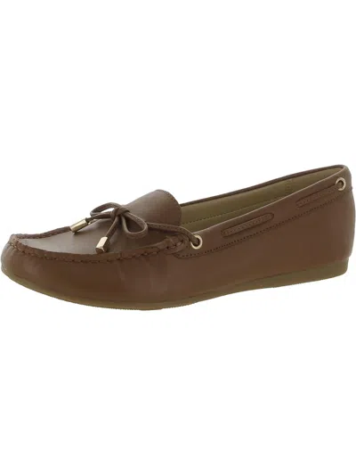 Michael Michael Kors Womens Leather Slip On Loafers In Beige