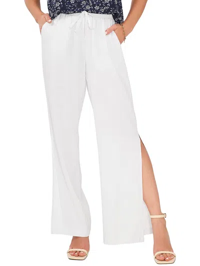 Vince Camuto Womens High Rise Solid Wide Leg Pants In White