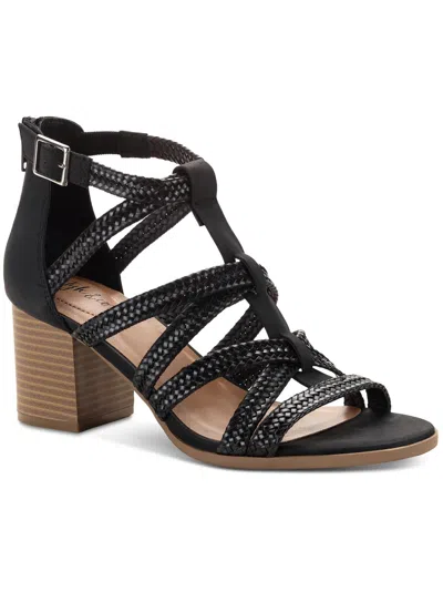 Style & Co Josettee Womens Faux Leather Braided Strappy Sandals In Black