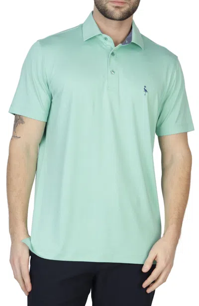 Tailorbyrd Solid Tonal Melange Performance Polo In Green