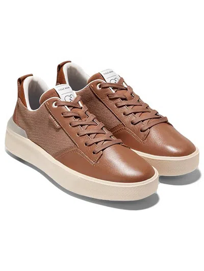 Cole Haan Crandpro Crew Mens Faux Leather Lifestyle Casual And Fashion Sneakers In Brown