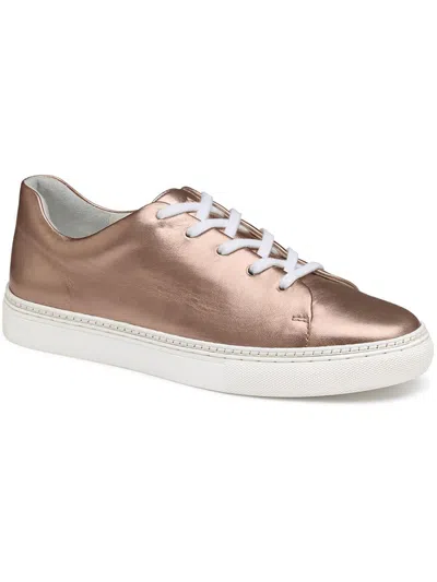 Johnston & Murphy Callie Womens Faux Leather Metallic Casual And Fashion Sneakers In Beige