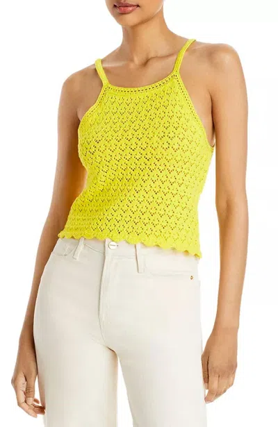 French Connection Nora Crochet Tank In Blazing Yellow