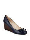 COLE HAAN ELSIE LEATHER WEDGE PUMPS,0400094358906