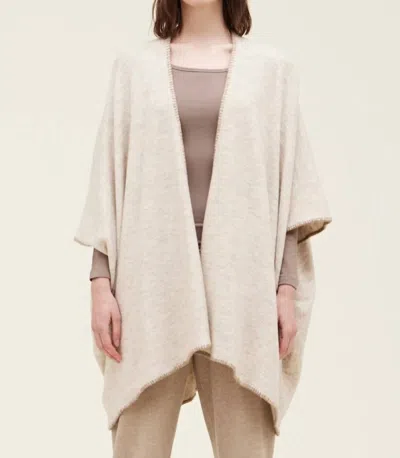 Grade & Gather Whipstitch Poncho Cardigan In Natural In Beige