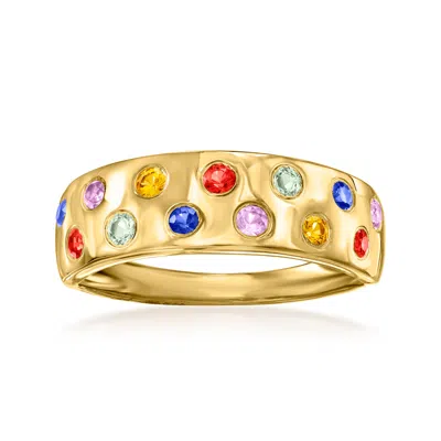 Ross-simons Scattered Multicolored Sapphire Ring In 18kt Gold Over Sterling In Pink
