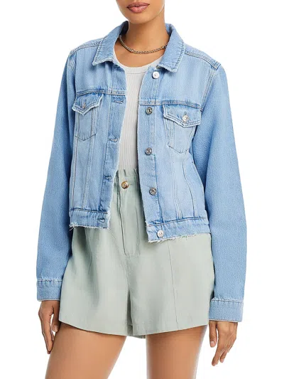 Paige Vivienne Womens Cropped Cold Weather Denim Jacket In Blue