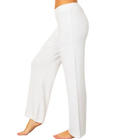 French Kyss Soft Stretch Lounge Pant In Bleach In White