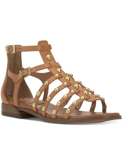 Vince Camuto Krebelis Womens Leather Studded Gladiator Sandals In Brown