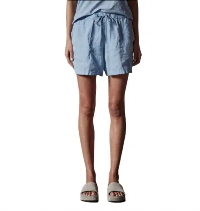 James Perse Lightweight Linen Shorts In Delta Pigment In Blue