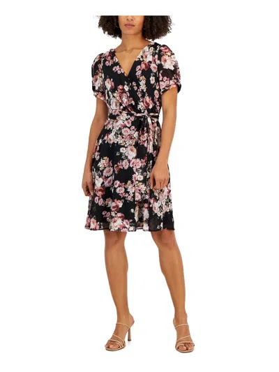 Connected Apparel Petites Womens Wedding Guest Above-knee Shift Dress In Multi