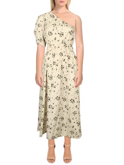 Polo Ralph Lauren Womens Smocked Long Fit & Flare Dress In Beige