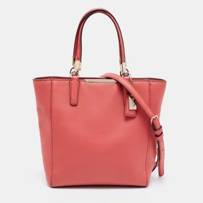 Coach Leather Zip Tote In Pink